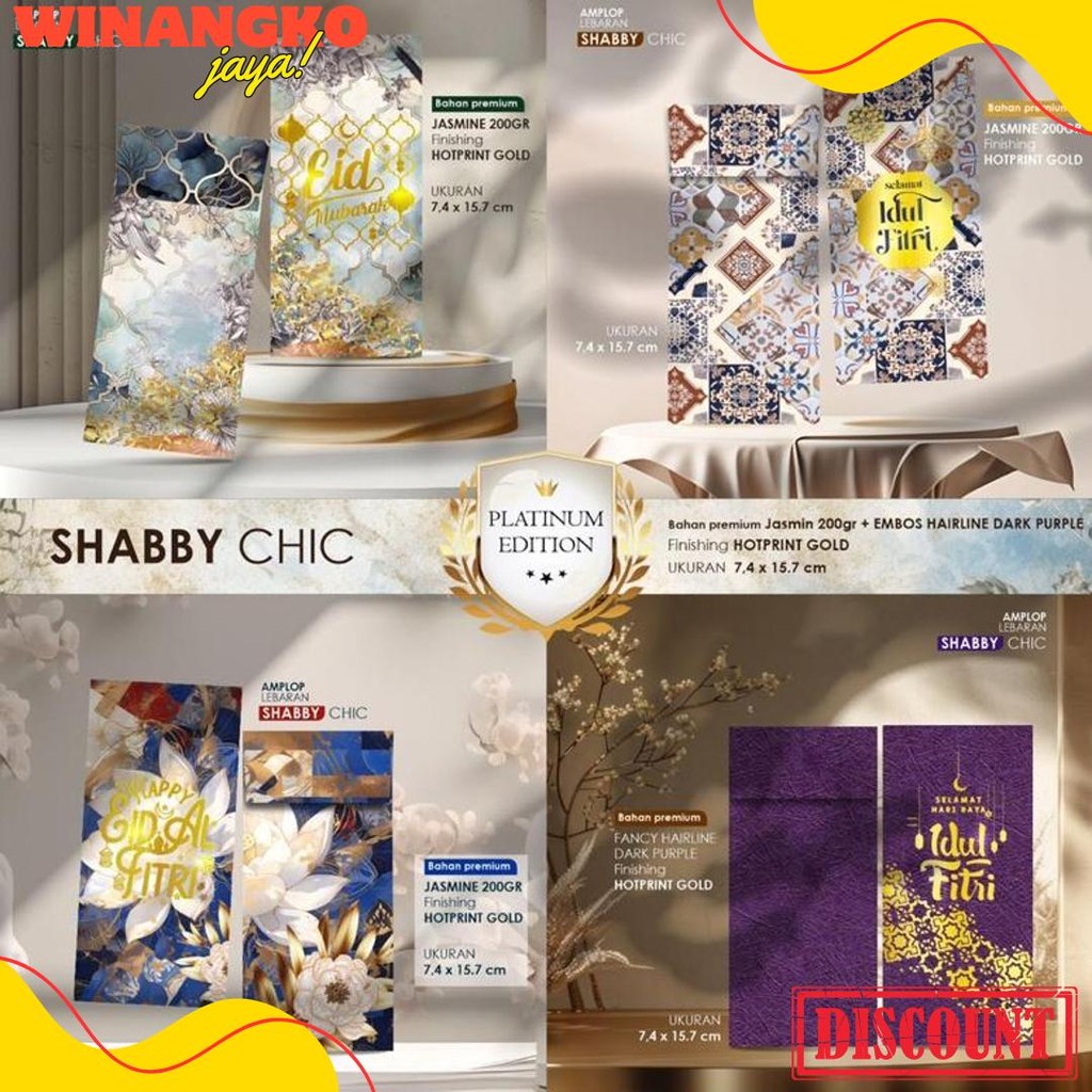 

Amplop Lebaran Platinum Edition (Isi 40 Pcs) | Bahan Premium Jasmine | Isi 4 Desain Sesuai Tema Diskon Setengah Harga