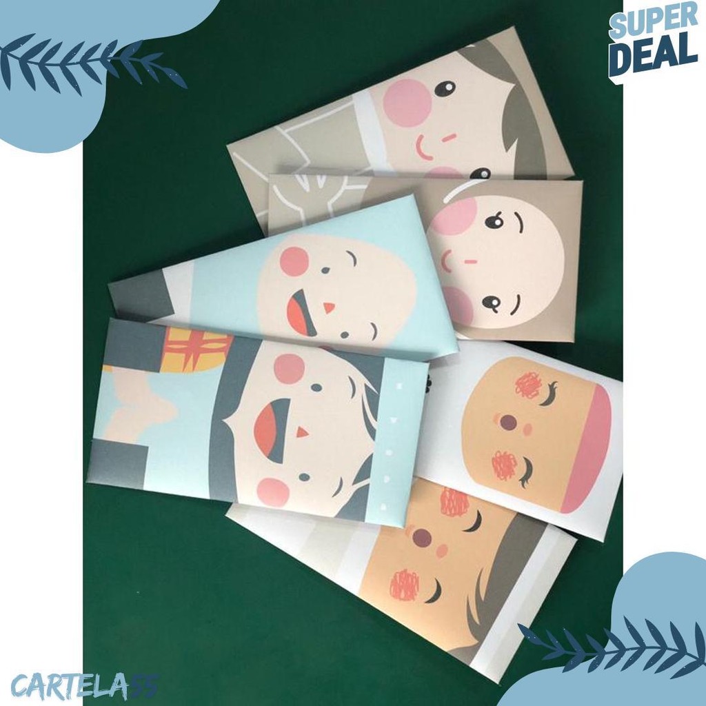 

6 Pcs Amplop Lebaran Idul Fitri Lucu / Amplop Thr Lebaran Karakter Anak Ready Stock Diskon