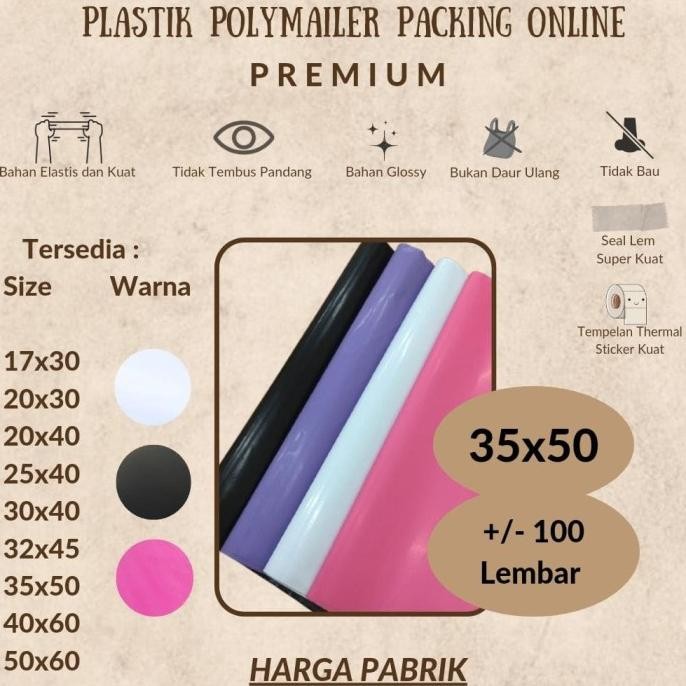 

Polymailer 35 x 50 Amplop Plastik Packing Online 100 lbr Hitam glossy