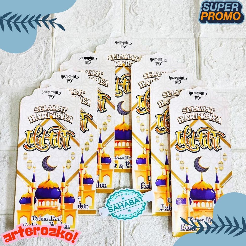 

[ 100 Pcs ] Amplop/Angpau Lebaran Idul Fitri Motif Masjid/Uang Dan Atm Ukuran Panjang Isi 100 Pcs Diskon Setengah Harga