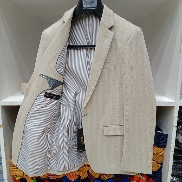 blazer pria casual slimfit import quality blazer cream mewah
