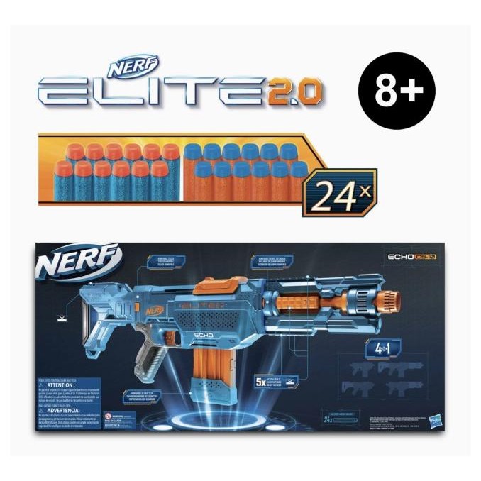 :=:=:=:=] NERF ELITE 2.0 ECHO CS10 4 IN 1 DELTA TROOPER 24 NERF DARTS ORIGINAL