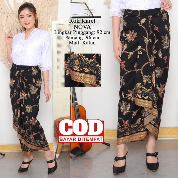 Rok Kebaya Elegan Mewah Warna Hitam Terbaru Bawahan Batik Modern Acara Pesta Kondangan Tunangan