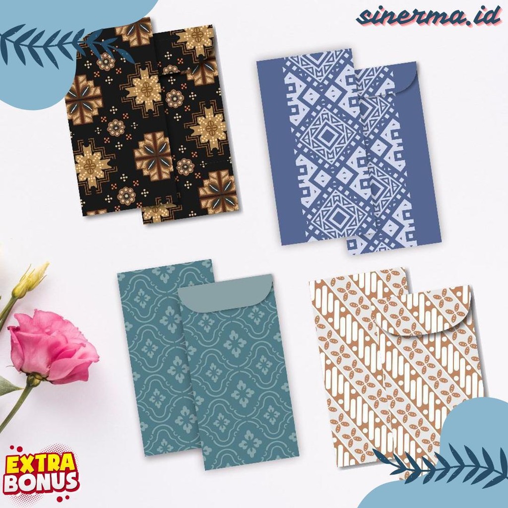 

6 Pcs Angpao Wedding Amplop Kondangan Motif Batik Angpao Panjang Amplop Uang Diskon Setengah Harga
