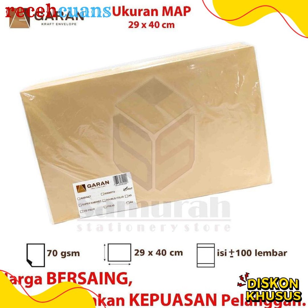 

Amplop Kertas Coklat Garan Ukuran Map 29 X 40 Cm / Amplop Dokumen Besar 1 Pak Isi 100 Lembar Tebal 70 Gsm / Gram 29X40 Terlaris! Produk Ini Banyak Dicari