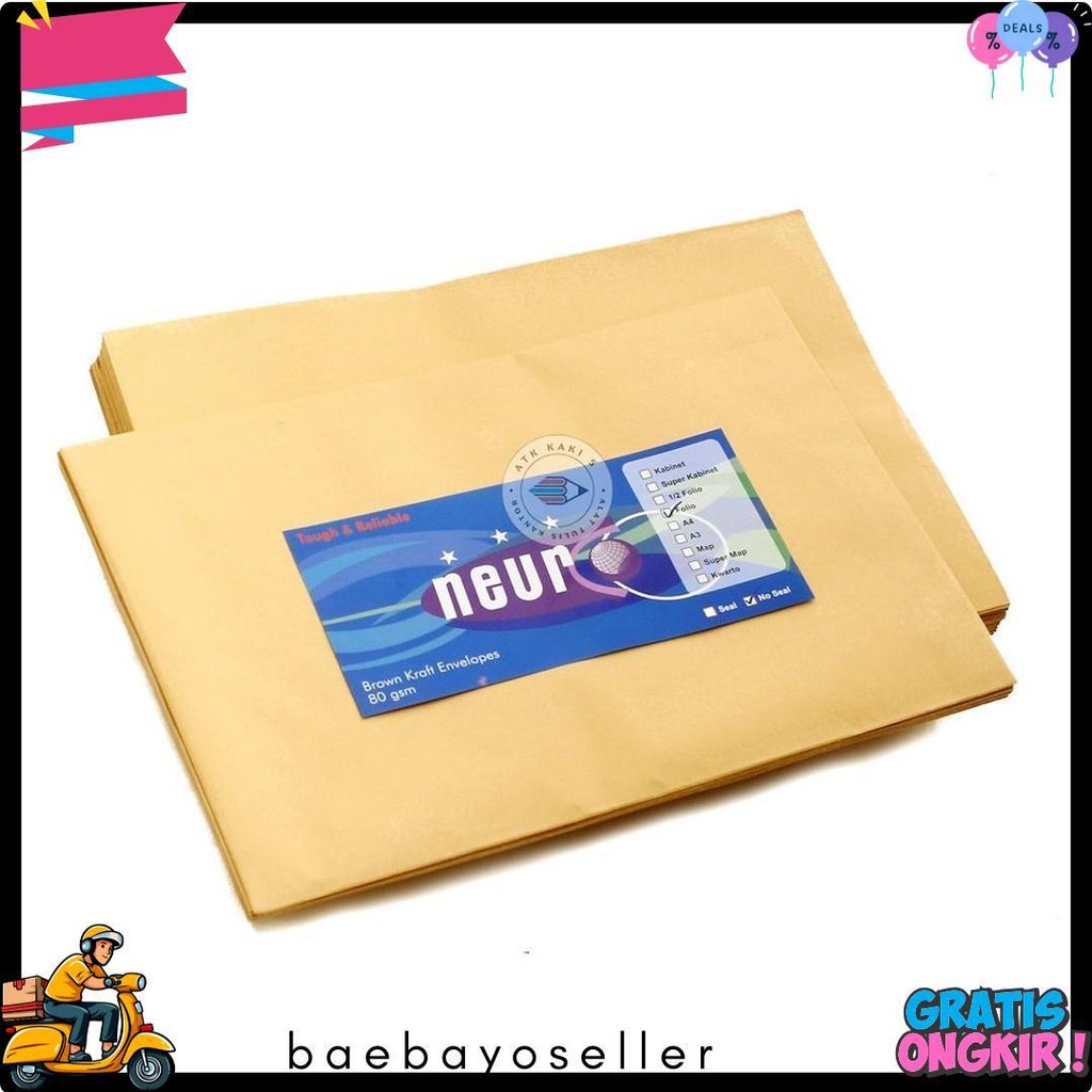 

Neuro - Amplop Coklat Ukuran Folio Non Seal - Pack Diskon