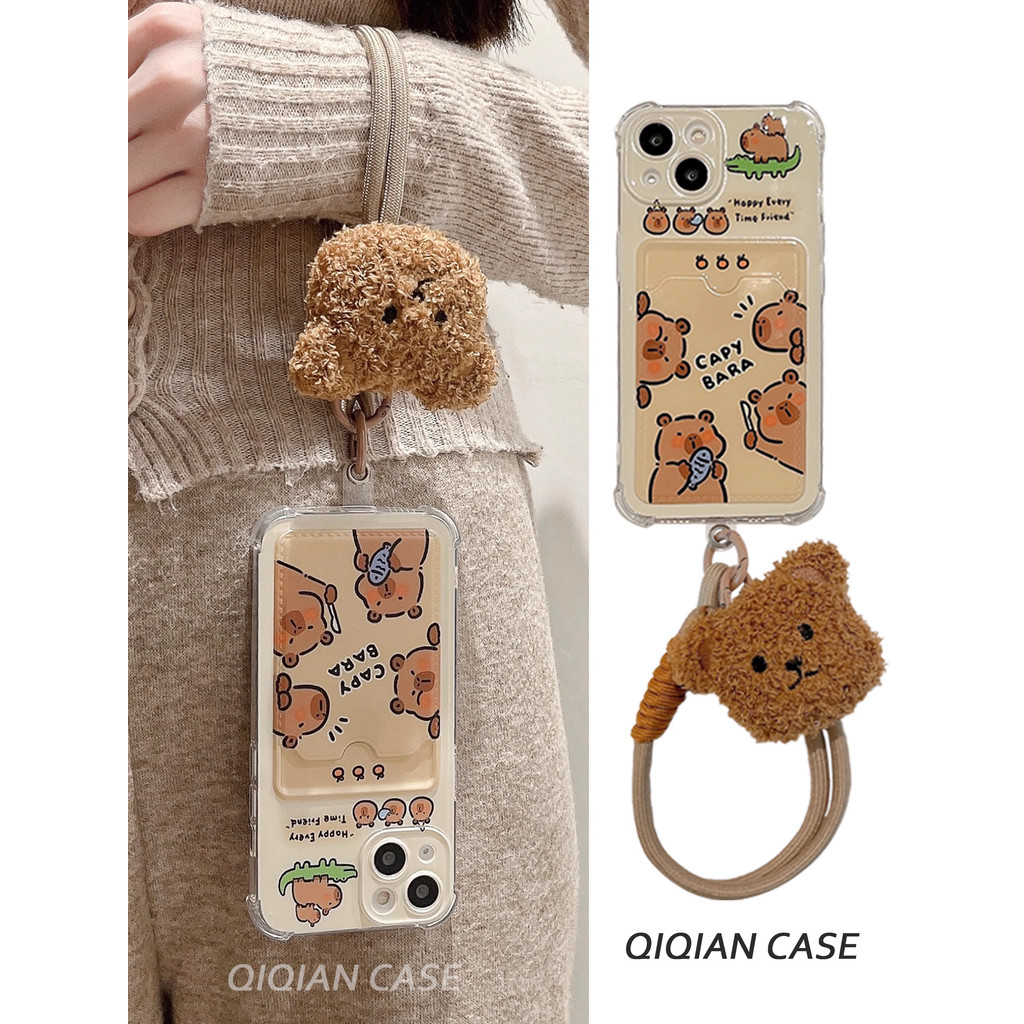 Kapibara Creative Lucu Tali Case Redmi 13C 14C Note 14 4G 5G 13 Pro Plus 4G 5G 12 14 A1 A2 10C A3 11