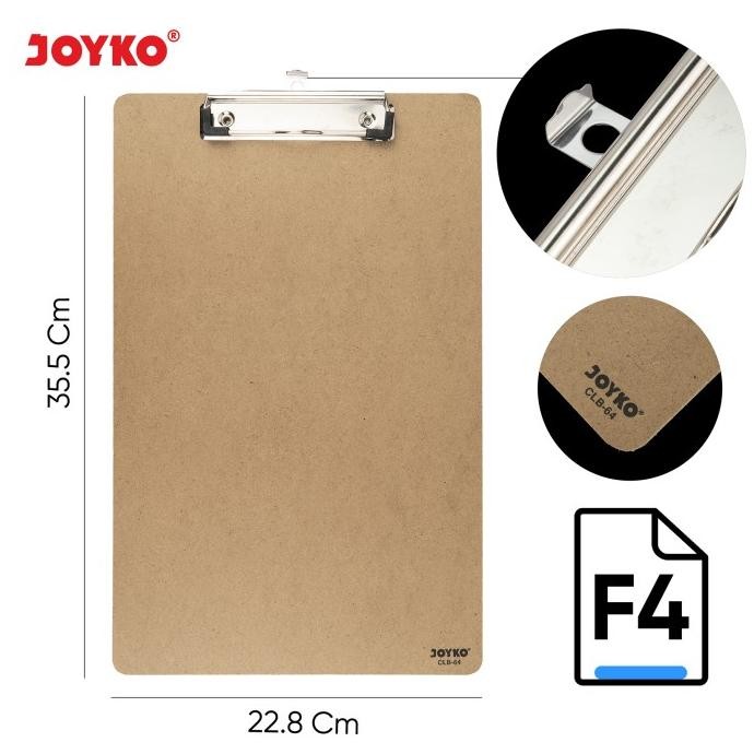 

Joyko Clipboard A4 F4 Folio / Papan Jalan Alas Ujian Kayu Joyko CLB-64
