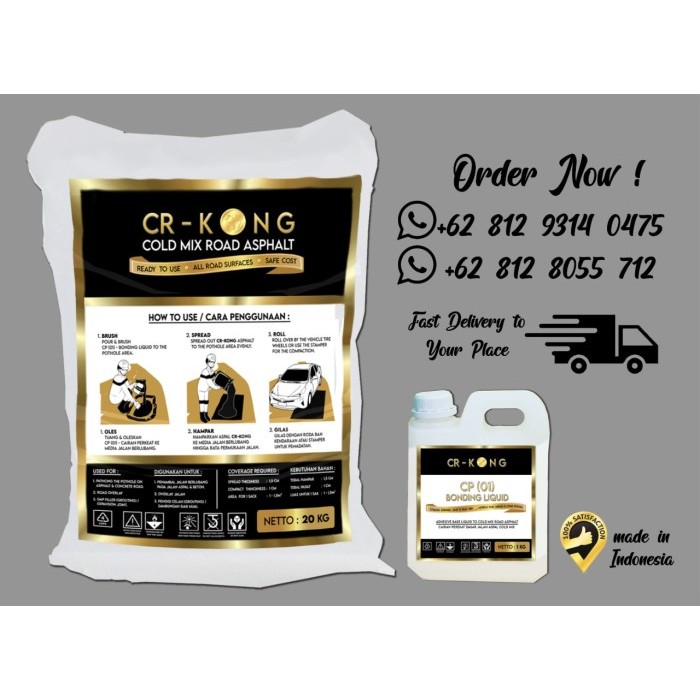 Penambal / Tambal Aspal Jalan INSTAN CR Kong Road Asphalt 20KG 1 SET