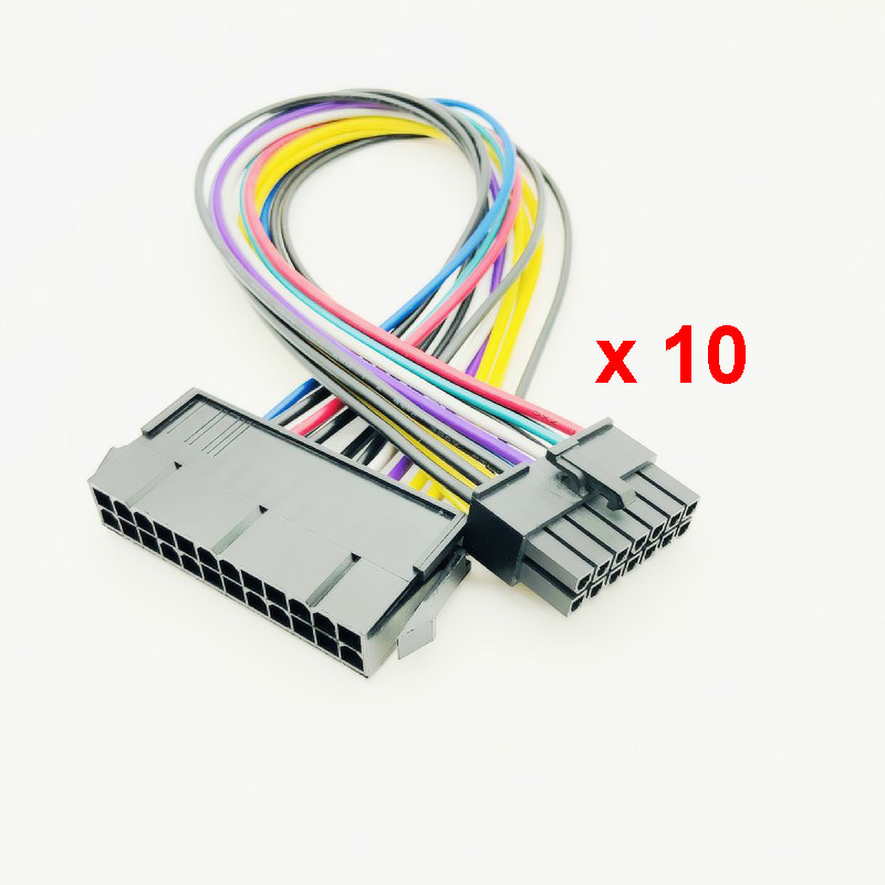 NEPTTUNUS 10PCS ATX 24Pin to 14Pin 24p to 14P Power Cable Convert Cord 18AWG Wire for Lenovo Q77 B75