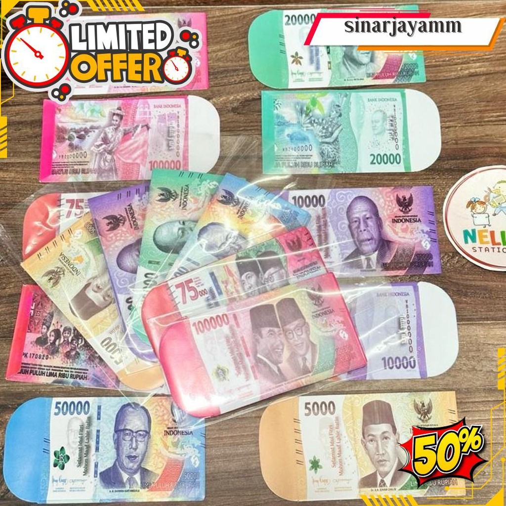 

Amplop Ampau Lebaran Gambar Uang Mainan Isi 10 Lembar Besar/ Medium Cod