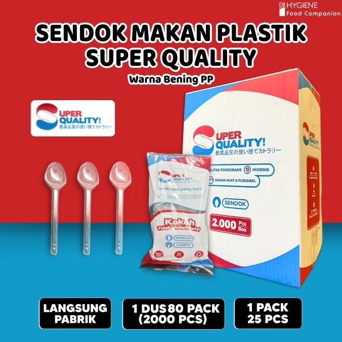 Sendok Plastik / Sendok Makan Panjang Tebal / Sendok Plastik Tebal Per Dus