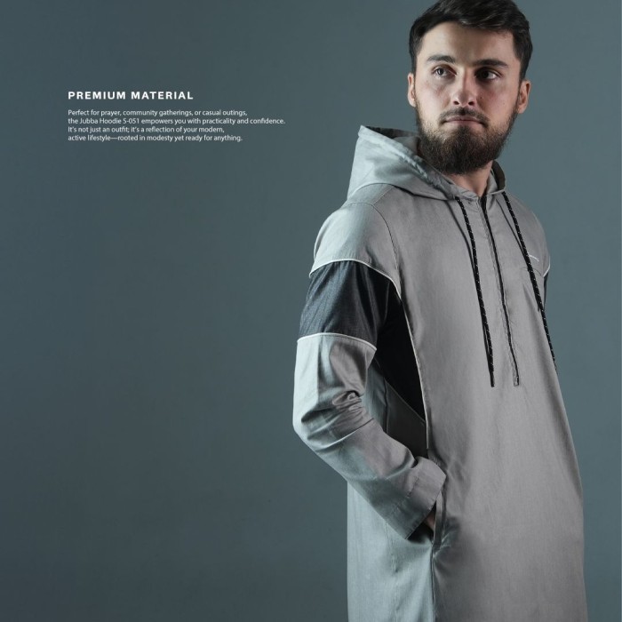 New Jubah Hoodie Samase Premium Material Jubah Gamis Pria Hoodie Lengan Panjang Jubba Samase S 051