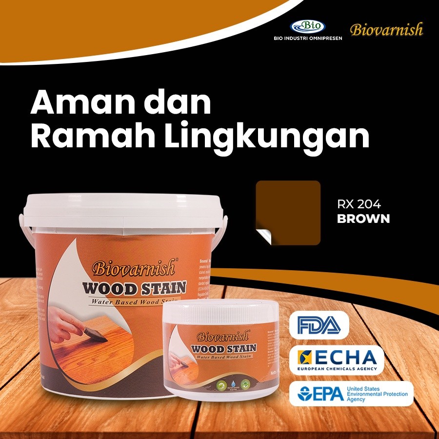 Biovarnish Woodstain Kecil 400gr - Cat Kayu Plitur Pelitur Politur Wood Stain Waterbased