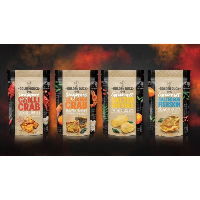 

SNACK THE GOLDEN DUCK GOURMET SALTED EGG YOLK FISH SKIN CHIPS KERIPIK