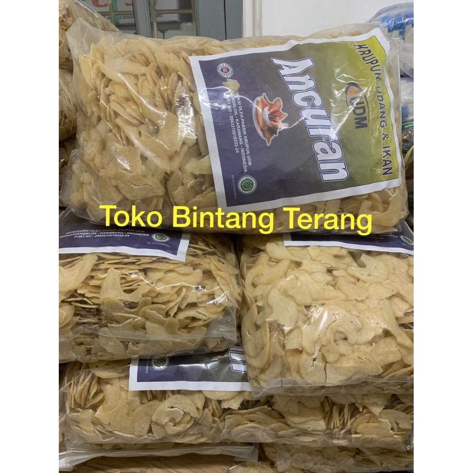 

KERUPUK / KRUPUK UDANG IKAN RWM WALET ANCURAN PER 1 BAL /BALL 5 KG DUS