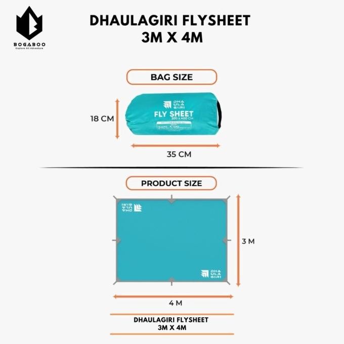 FLYSHEET COATING NYLON WATERPROOF 3X4 DHAULAGIRI FLYSHEET BIVAC Terlaris