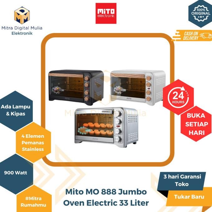 [COD] Mito MO 888 Oven 33 Liter Pemanggang Elektrik Low Watt MO888 TD