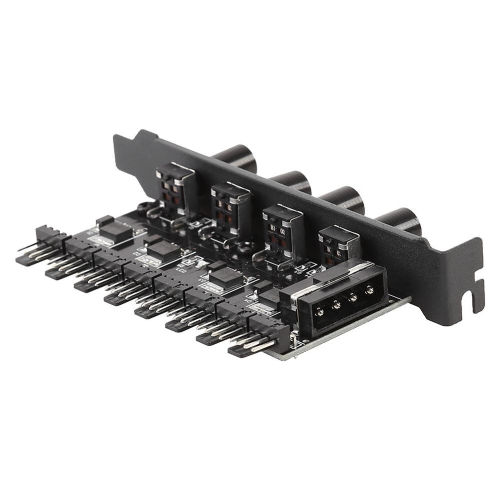 BARU 8 Channels Cooling Fan HUB big 4Pin Power Supply 4 Knob Radiator Speed Controller for 3pin 4pin