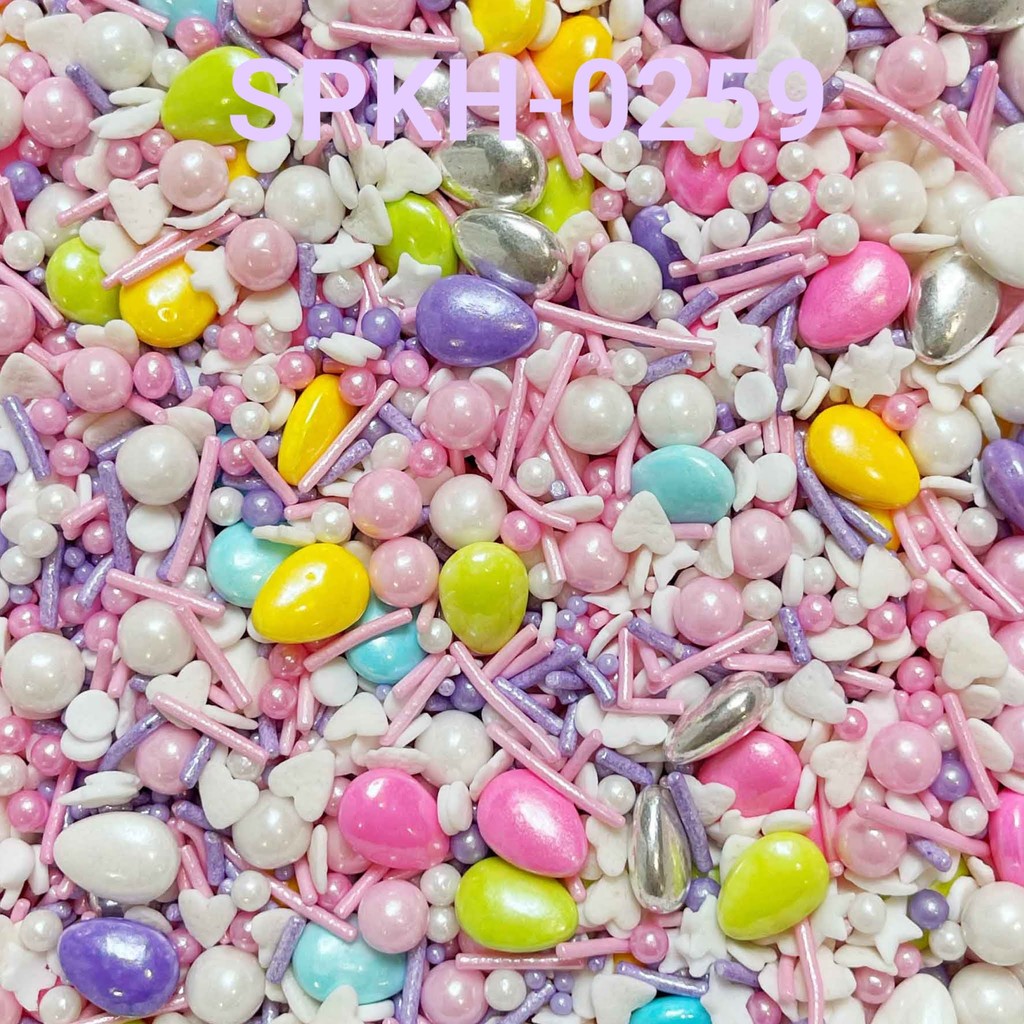 

SPKH-0259 Sprinkles sprinkle springkel 500gr telur ungu mutiara pink (SPRINKLES)