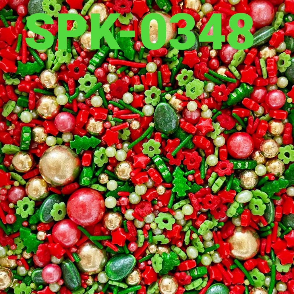 

SPK-0348 Sprinkles sprinkle springkel 1kg gold merah hijau pohon (sprinkles)