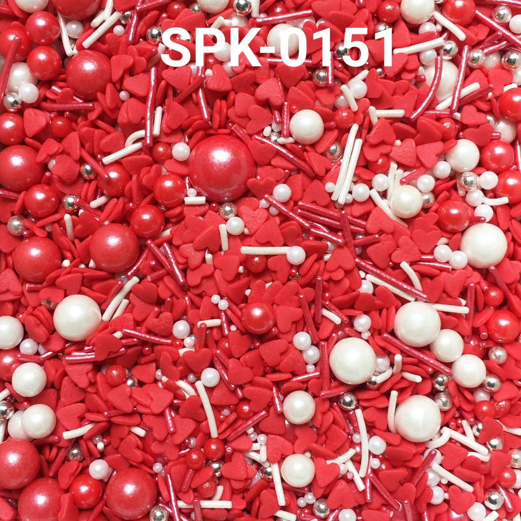 

SPK-0151 Sprinkles sprinkle sprinkel 1kg 1 kilo mutiara mix hati merah (SPRINKLES)