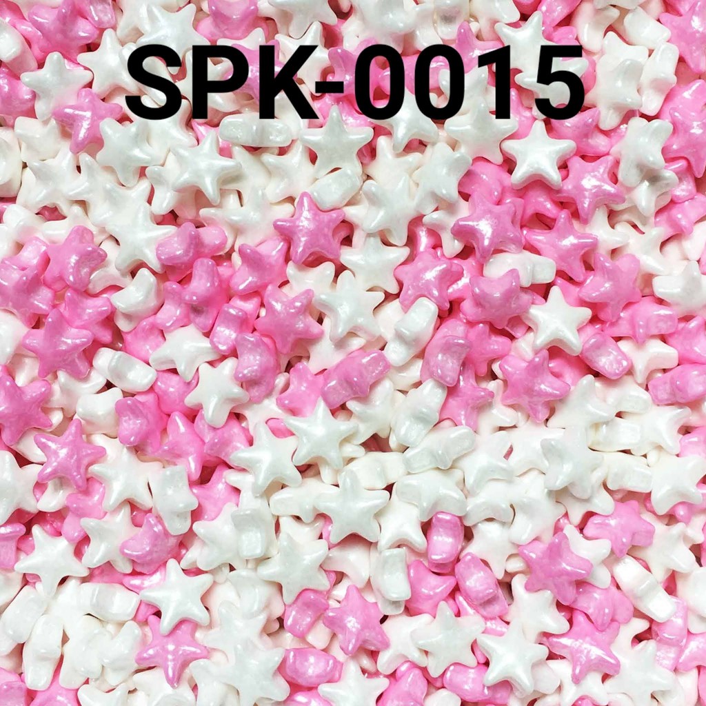 

SPK-0015 Sprinkles sprinkle sprinkel 1kg 1 kg kilo bintang pink putih (SPRINKLES)