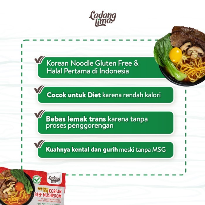 

PAKET 10PCS MIE KOREA GLUTEN FREE LADANG LIMA - INSTANT KOREAN NOODLE