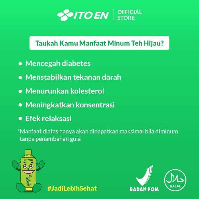 

ITO EN OI OCHA GREEN TEA NO SUGAR 500ML ISI 12 PCS
