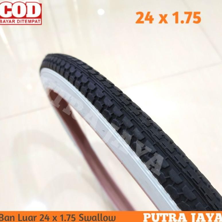 qw-7 Ban Sepeda 24 x 1.75 Luar Dalam SWALLOW DELI TIRE Ukuran 24 x 1 75 Putih Sepeda Dewasa MTB Orig