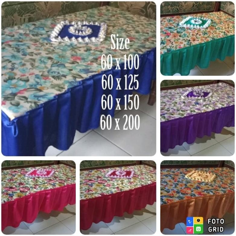 fj-44 TAPLAK MEJA KOTAK/TAPLAK MEJA KOTAK MURAH/TAPLAK MEJA TAMU RUMBAI SATIN Terlaris