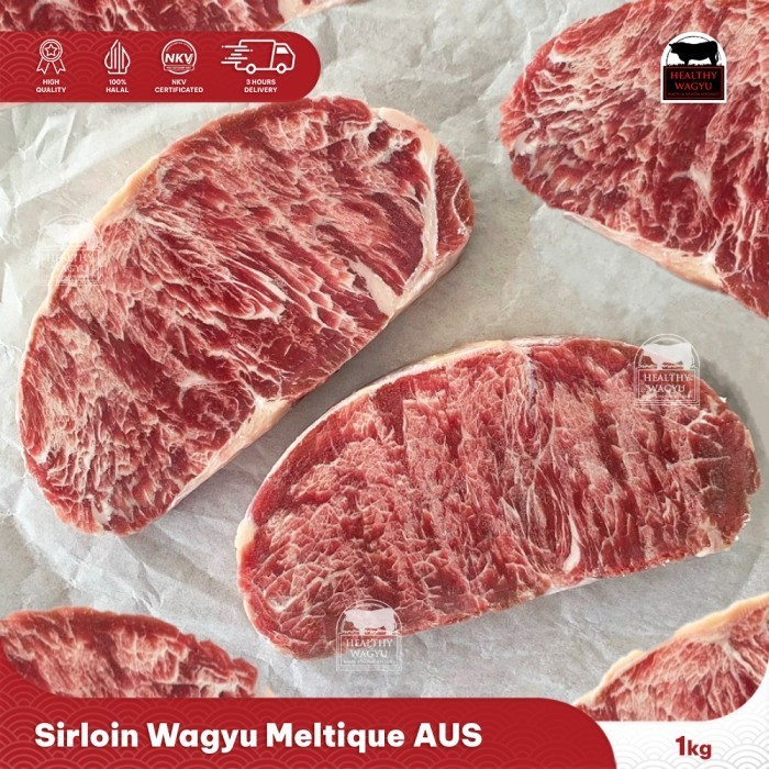 

Sirloin Meltique Hokubee Beef Import Australia Halal 1Kg Healthy Wagyu