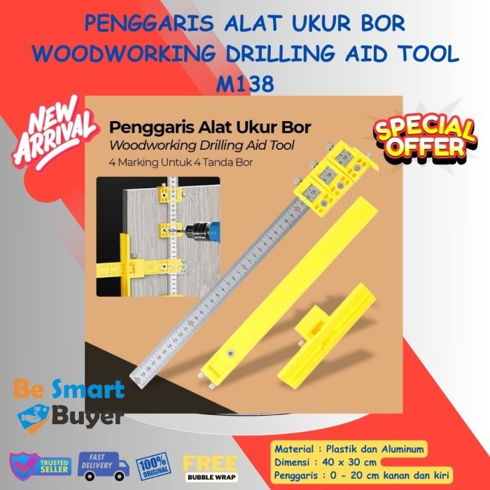 

PROMO! Penggaris Pengukur Alat Bantu Bor Kayu 4 Marking Rapi Presisi Murah