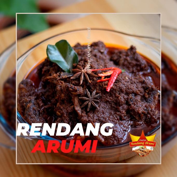 

Rendang Arumi Daging Sapi Khas Padang Kaya Rempah Rempah Ukuran 1/2 Kg