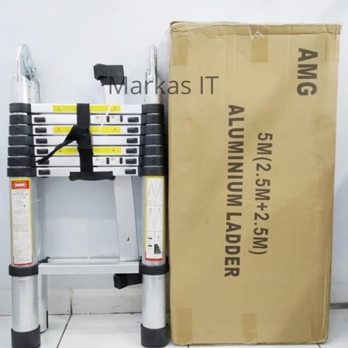 AMG Tangga Double Telescopic 5M (Aluminium Telescopic Ladder)