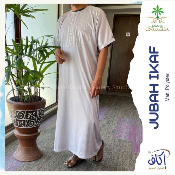 Best Seller Jubah Ikaf Dewasa Poliester Pendek Muslim Panjang Pria Gamis Polyester Hitam