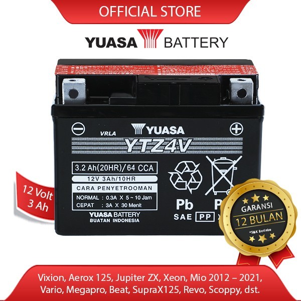 Yuasa Aki Motor Ytz4-V Mf (Pengiriman Kurir Yuasa)