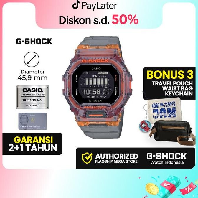 Promo G-Shock Gbd-200Sm-1A5Dr | Jam Tangan Pria | Digital | Anti Air | Olahraga | Kaca Mineral | Ori