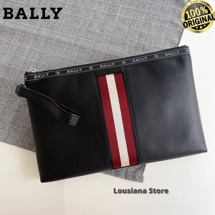 Grosir Bally Hartland Leather Clutch Black - (100% Authentic)