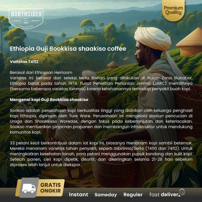 

Promo Green Bean Kopi Arabika Ethiopia Guji Bookkisa Shakiso Natural Coffee - Biji Kopi Mentah Best