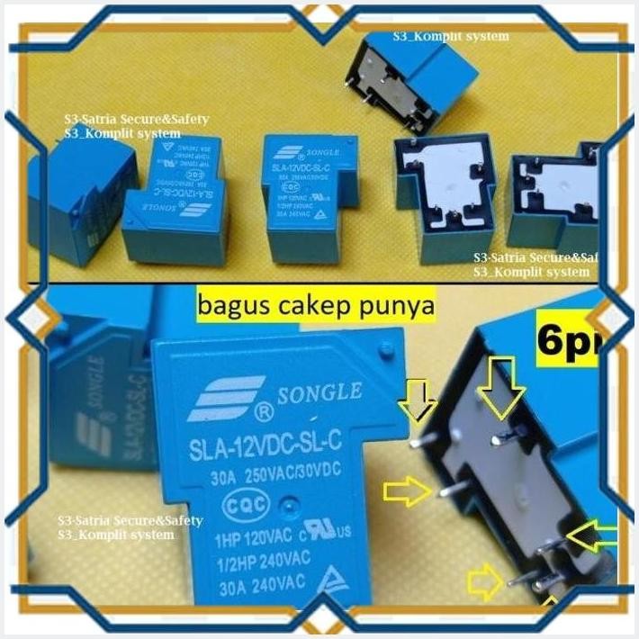 [SSC] RELAY KODOK 6P 12V SONGLE SLA 12VDC 30A RILAI 6PIN 6KAKI 6 P KAKI DC