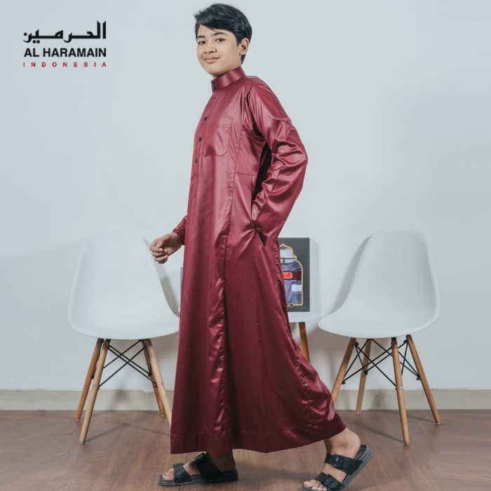 AL Haramain Jubah / Gamis Pria Viet Remaja & Anak Maroon Merah