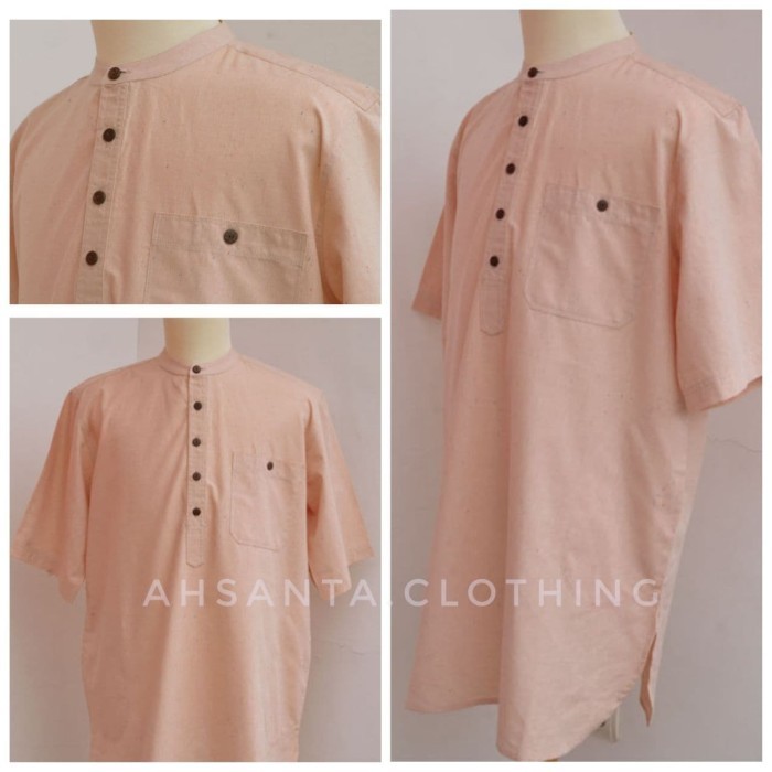 Kurta Koko Gamis Elegan Ahsanta Bahan Premium Warna Salem