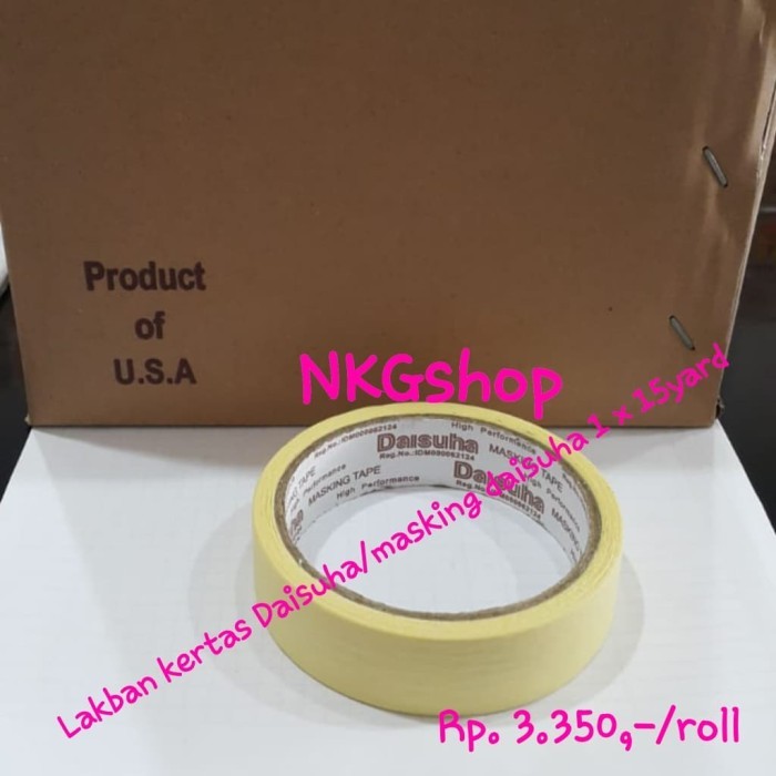 

LAKBAN KERTAS DAISUHA/MASKING DAISUHA 1 X 15YARD (1DUS = 36ROLL)