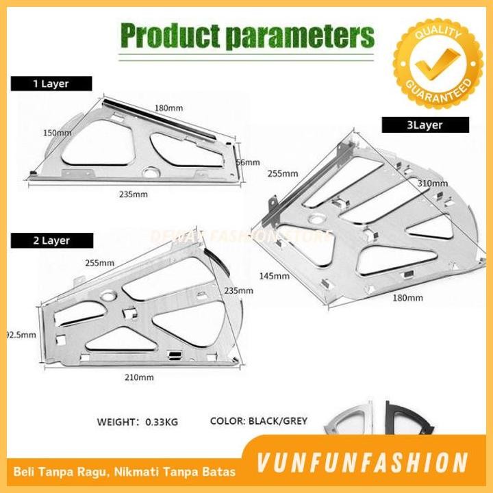 3 SUSUN STAINLESS BESI PUTAR ENGSEL RAK LEMARI SEPATU AKSESORIS KUALITAS TERBAIK