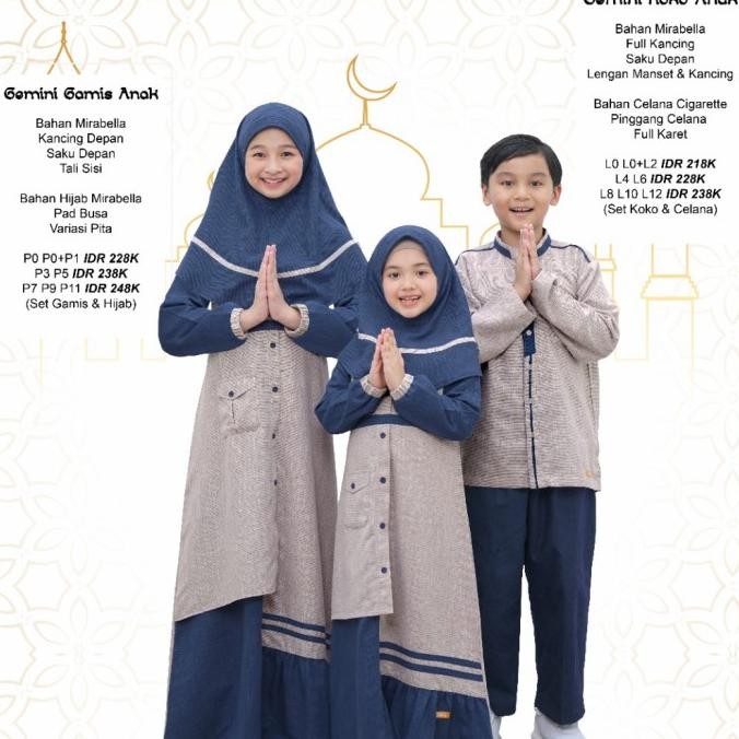 Sarimbit Nibras Gemini Cream - Koko Dan Gamis Anak Nibras Terbaru 2021 Terbaik