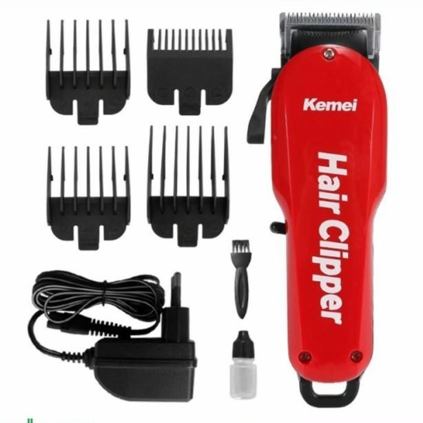 Kemei 707Z Alat Cukur Listrik Kemei 707Z Merah Tanpa Kabel Km-707Z Rechargeable Hair Clipper Mesin