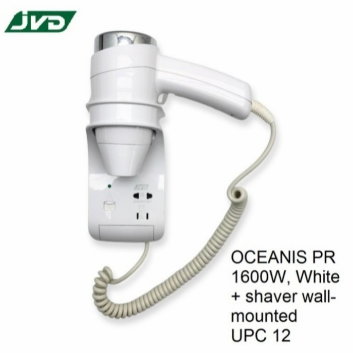 Hair Dryer Jvd Oceanis White + Shaver Wall Mounted
