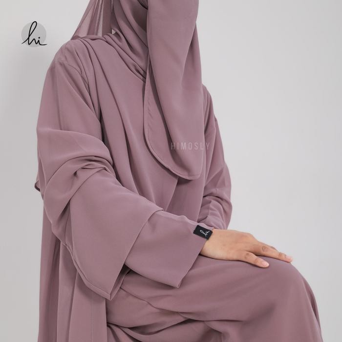 Zehra Abaya Set Pashmina By Himosly Ceruti Gamis Muslim Outer Abaya Lebaran Free Pasmina Abaya Umroh