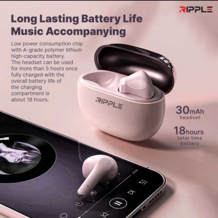 Ripple Tws Rippods True Plus Headset Earphone Bluetooth